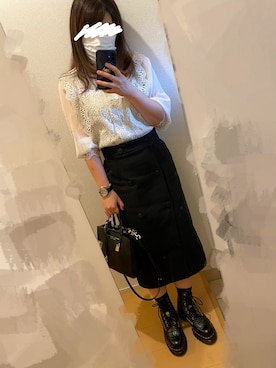 「MARC JACOBS（マークジェイコブス）のアイテム（トートバッグ）」を使った、あべちゃんさん（レディース・160cm）の秋コーディネート