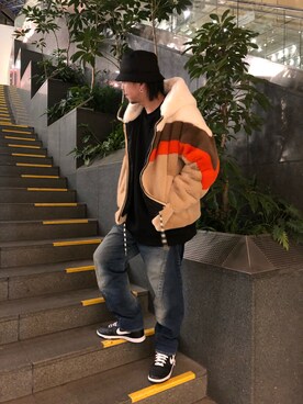 「ROYAL FLASH（ロイヤルフラッシュ）のアイテム（ブルゾン）」を使った、motohisaさん（メンズ・176cm）の冬コーディネート
