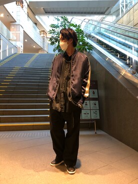 「ISAMU KATAYAMA BACKLASH（イサムカタヤマバックラッシュ）のアイテム（ジャケット/アウター）」を使った、motohisaさん（メンズ・176cm）の冬コーディネート