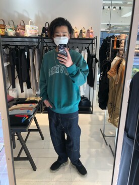 「ISAMU KATAYAMA BACKLASH（イサムカタヤマバックラッシュ）のアイテム（トップス）」を使った、motohisaさん（メンズ・176cm）の秋コーディネート