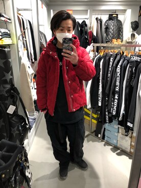 「ISAMU KATAYAMA BACKLASH（イサムカタヤマバックラッシュ）のアイテム（ジャケット/アウター）」を使った、motohisaさん（メンズ・176cm）の冬コーディネート