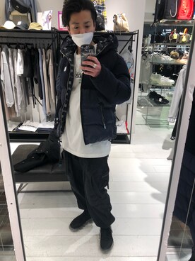 「muta（ムータ）のアイテム（ブルゾン）」を使った、motohisaさん（メンズ・176cm）の冬コーディネート