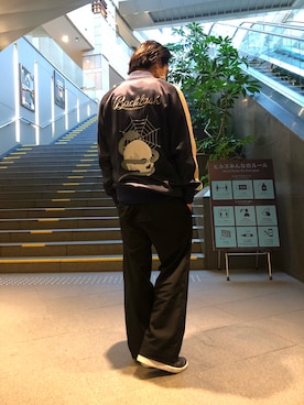 「ISAMU KATAYAMA BACKLASH（イサムカタヤマバックラッシュ）のアイテム（ジャケット/アウター）」を使った、motohisaさん（メンズ・176cm）の冬コーディネート