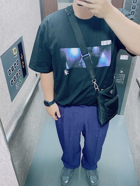 「PRADA（プラダ）のPrada - ファスナー ショルダーバッグ - men - ナイロン - ワンサイズ（ショルダーバッグ）」を使った、ゆーいさん（メンズ・173cm）の夏コーディネート