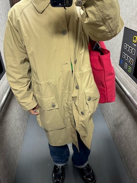 「アイテム（ミリタリージャケット、ベージュ系）」を使った、ゆーいさん（メンズ・173cm）の秋コーディネート