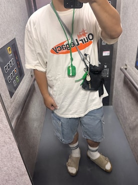 「Levi's」｜「アイテム（サンダル）」を使った、ゆーいさん（メンズ・173cm）の夏コーディネート