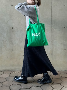「スキッパーニット」｜「アイテム（その他）」を使った、ちぃーさん（レディース・161cm）の秋コーディネート