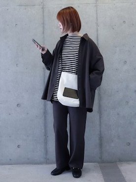 「ボーダーTシャツ」｜「アイテム（福袋/福箱）」を使った、ちぃーさん（レディース・161cm）の秋コーディネート