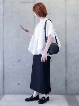 「DHOLIC（ディーホリック）のアイテム（ローファー）」を使った、ちぃーさん（レディース・161cm）の夏コーディネート