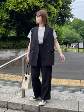 「Happy John（ハッピージョン）のアイテム（パンツ）」を使った、ちぃーさん（レディース・161cm）の春コーディネート