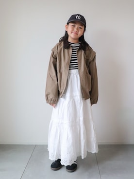 「アイテム（ジャケット/アウター）」を使った、KISA / SANAさん（キッズ・129cm）の秋コーディネート