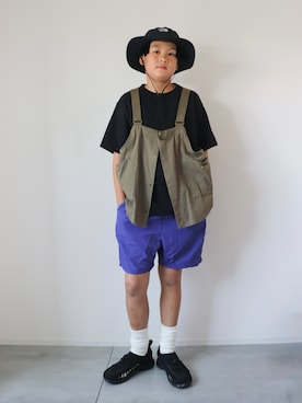 「アイテム（ソックス/靴下）」を使った、KISA / SANAさん（キッズ・148cm）の夏コーディネート