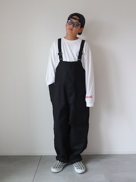 「アイテム（サロペット/オーバーオール）」を使った、KISA / SANAさん（キッズ・148cm）の秋コーディネート
