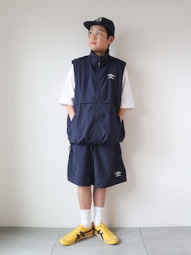 「UMBRO（アンブロ）のアイテム」を使った、KISA / SANAさん（キッズ・154cm）の夏コーディネート