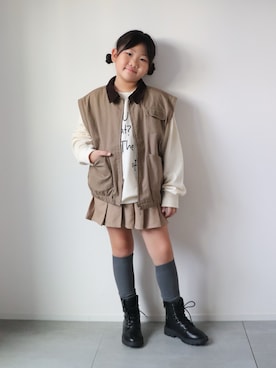 「アイテム（ジャケット/アウター）」を使った、KISA / SANAさん（キッズ・151cm）の秋コーディネート