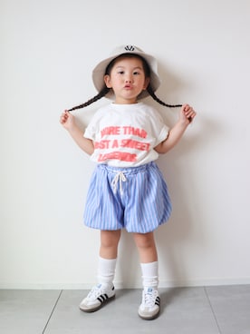 「アイテム（パンツ）」を使った、KISA / SANAさん（キッズ・154cm）の春コーディネート