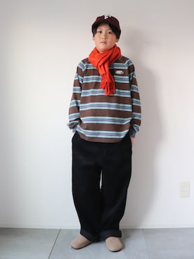 「アイテム（ファッション雑貨）」を使った、KISA / SANAさん（キッズ・151cm）の冬コーディネート