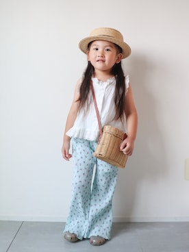「こども ビームス（コドモビームス）のアイテム（帽子）」を使った、KISA / SANAさん（キッズ・90cm）の夏コーディネート