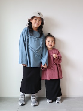 「アイテム（スカート）」を使った、KISA / SANAさん（キッズ・128cm）の秋コーディネート