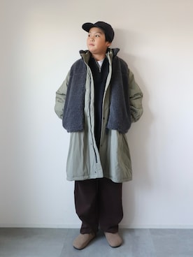 「アイテム（ベスト）」を使った、KISA / SANAさん（キッズ・151cm）の冬コーディネート