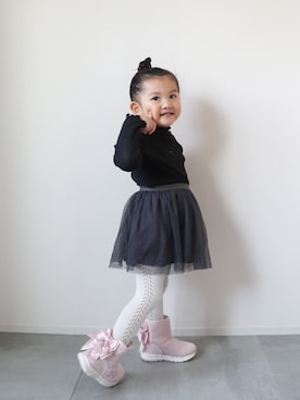 「アイテム（ブーツ）」を使った、KISA / SANAさん（キッズ・151cm）の秋コーディネート