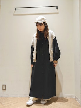 「ehka sopo（エヘカソポ）のアイテム（シャツワンピース）」を使った、no_さん（レディース・155cm）の冬コーディネート