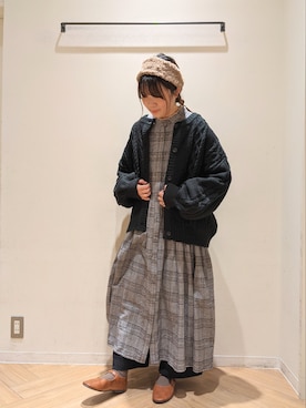 「サマンサモスモス」｜「アイテム（シャツワンピース）」を使った、no_さん（レディース・155cm）の冬コーディネート