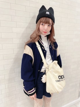 「CDG（シーディージー）のアイテム」を使った、キノさん（レディース・153cm）の秋コーディネート