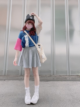 「CDG（シーディージー）のアイテム」を使った、キノさん（レディース・153cm）の夏コーディネート