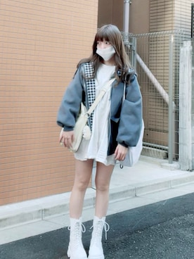 「CDG（シーディージー）のアイテム（バッグ）」を使った、キノさん（レディース・153cm）の秋コーディネート