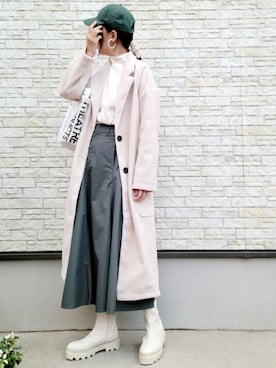 「ECRIRE（エクリール）のアイテム（チェスターコート）」を使った、**ゆぅ**さん（レディース・164cm）の秋コーディネート
