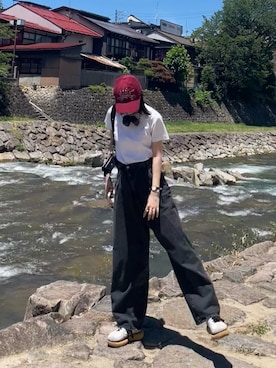 「Onitsuka Tiger（オニツカタイガー）のアイテム」を使った、senaさん（レディース・160cm）の夏コーディネート