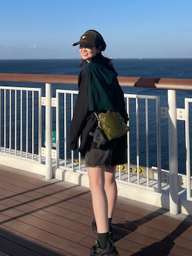 「Barbour（バブアー）のアイテム（帽子）」を使った、senaさん（レディース・160cm）の春コーディネート