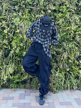 「アイテム（カーゴパンツ）」を使った、senaさん（レディース・160cm）の秋コーディネート