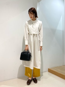 「サテンパンツ」｜「アイテム（ローファー）」を使った、aさん（レディース・168cm）の夏コーディネート