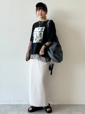 「LEPSIM（レプシィム）の【NEW ERA】アシッドWASH CAP　645733（キャップ、ブラック系）」を使った、しおりんさん（レディース・165cm）の春コーディネート