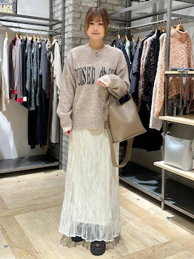 「アイテム（ムートンコート）」を使った、しおりんさん（レディース・165cm）の冬コーディネート