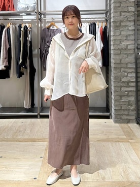 「LEPSIM（レプシィム）のソフトクッションパンプス　638849（パンプス、ホワイト系）」を使った、しおりんさん（レディース・165cm）の春コーディネート