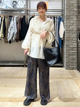 「LEPSIM（レプシィム）のボリュームサボ　636538（その他シューズ、ブラック系）」を使った、しおりんさん（レディース・165cm）の春コーディネート