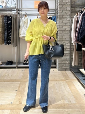 「LEPSIM（レプシィム）のプレーンスニーパー　636588（パンプス、ブラック系）」を使った、しおりんさん（レディース・165cm）の春コーディネート