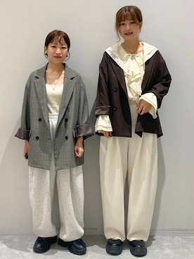 「アイテム（テーラードジャケット）」を使った、しおりんさん（レディース・165cm・30代）の秋コーディネート