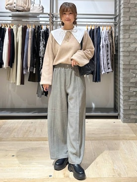 「アイテム（付け襟）」を使った、しおりんさん（レディース・165cm）の秋コーディネート