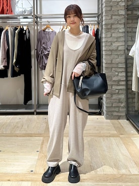 「LEPSIM（レプシィム）の袖切り替えプルオーバー　140912（Tシャツ/カットソー、ホワイト系）」を使った、しおりんさん（レディース・165cm）の春コーディネート