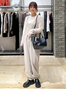 「LEPSIM（レプシィム）の袖切り替えプルオーバー　140912（Tシャツ/カットソー、ホワイト系）」を使った、しおりんさん（レディース・165cm）の春コーディネート