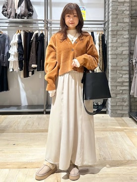 「デート/ロマンティック」｜「アイテム（その他シューズ）」を使った、しおりんさん（レディース・165cm）の冬コーディネート