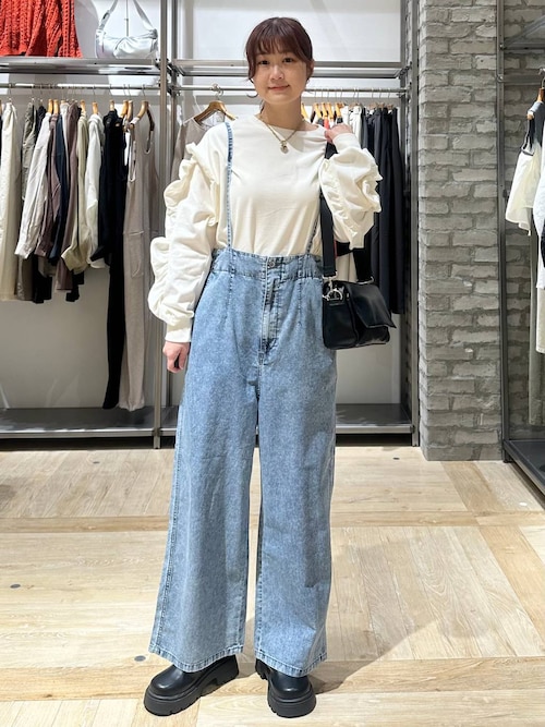 産前・産後対応】マタニティ／ショルダーフリルカットチュニック