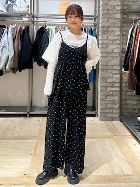 「LEPSIM（レプシィム）のボリュームサボ　636538（その他シューズ、ブラック系）」を使った、しおりんさん（レディース・165cm）の春コーディネート