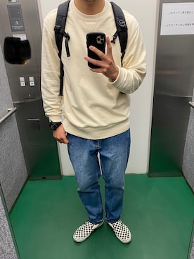 「INHERIT（インヘリット）のアイテム（パンツ）」を使った、akskさん（メンズ・173cm）の春コーディネート