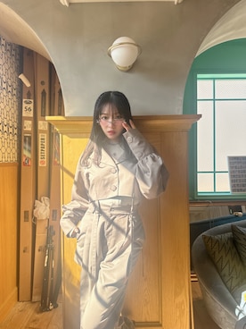 「ANDGEEBEE（アンジービー）のアイテム（その他アウター）」を使った、村瀬紗英さん（レディース・159cm）の春コーディネート