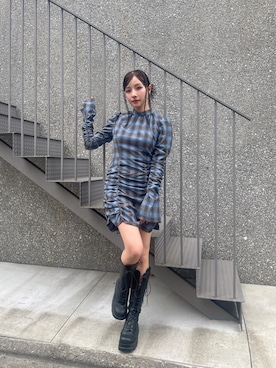 「アイテム（ワンピース/ドレス）」を使った、村瀬紗英さん（レディース・159cm）の秋コーディネート